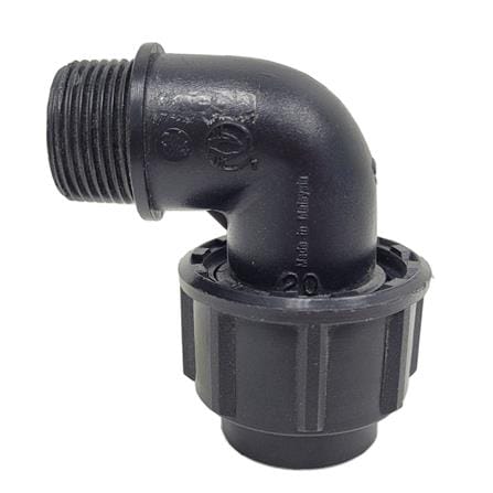 ATKC POLY FITTINGS MALE BEND 20MM x 3/4"