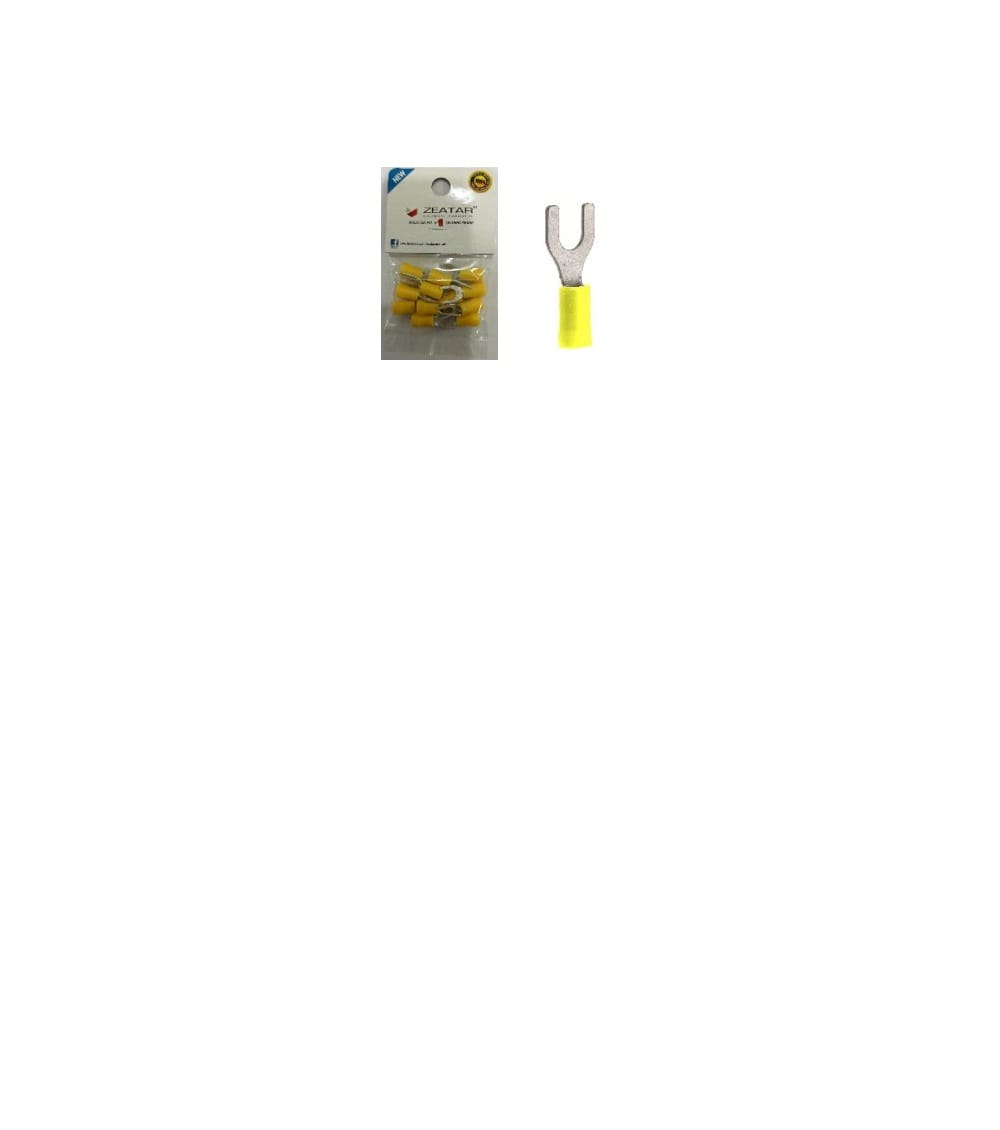 CONNECTOR FORK 6.5MM YELLOW 12S ZEATAR