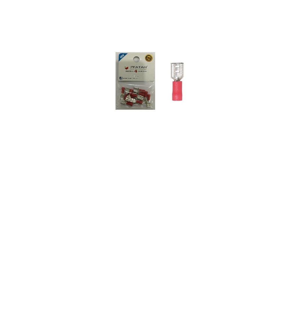 CONNECTOR SPADE (F) 6.6MM RED 12S ZEATAR