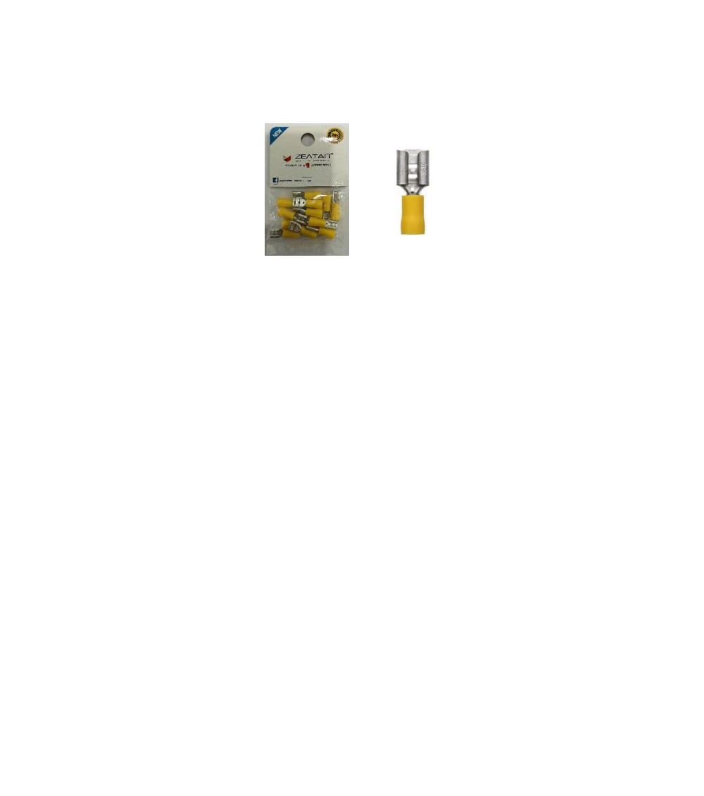 TERMINAL CONNECTOR SPADE FEMALE ZEATAR 6.6MM YELLOW