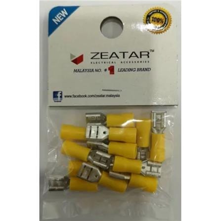 TERMINAL CONNECTOR SPADE FEMALE ZEATAR 6.6MM YELLOW