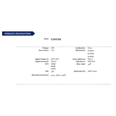 BASIC LAMP SET LED T5 - 20W 4F 4000K AREX