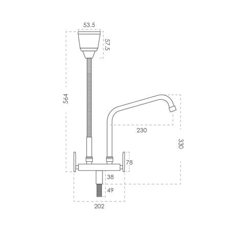 MODERN DEPOT SINK FAUCET TF-SPDFL-02 (PDJCM) H33XW17.20XD9 CM