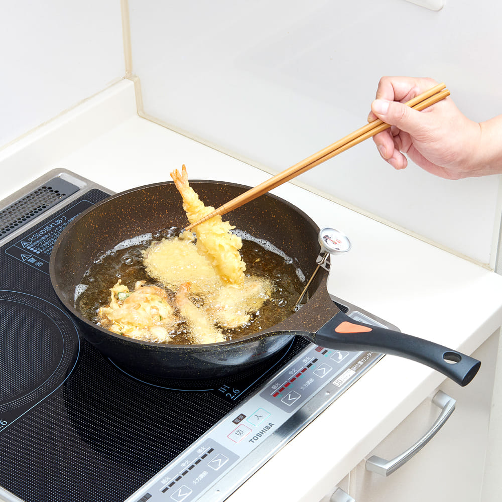 AIMEDIA JAPAN DEEP FRYPAN IH GOLD MARBLE 100K 28CM
