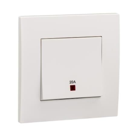 SELAMAT 20A 250V 1 GANG DOUBLE POLE SWITCH MQ8101-20A WHITE