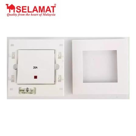 SELAMAT 20A 250V 1 GANG DOUBLE POLE SWITCH MQ8101-20A WHITE