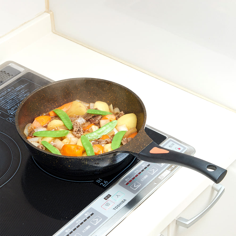 AIMEDIA JAPAN DEEP FRYPAN IH GOLD MARBLE 100K 24CM