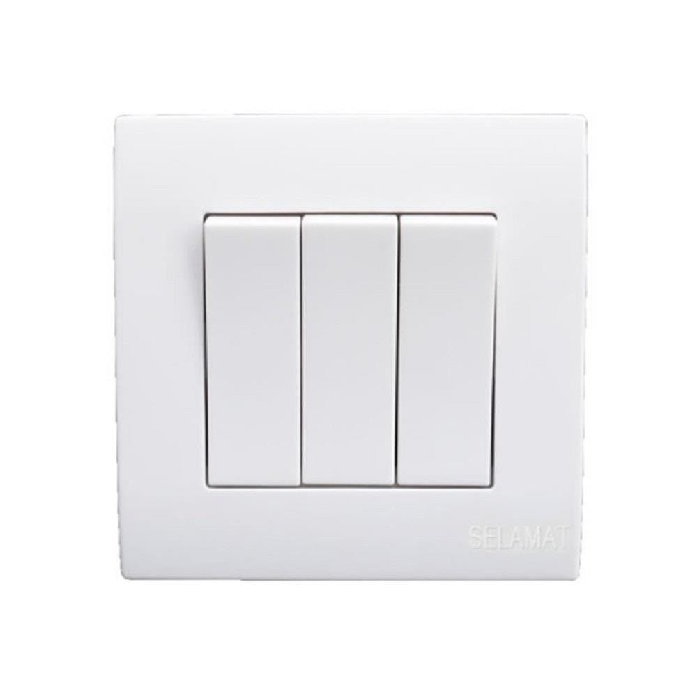 16A 3 GANG 1 WAY SWITCH MQ8103-1W SELAMAT