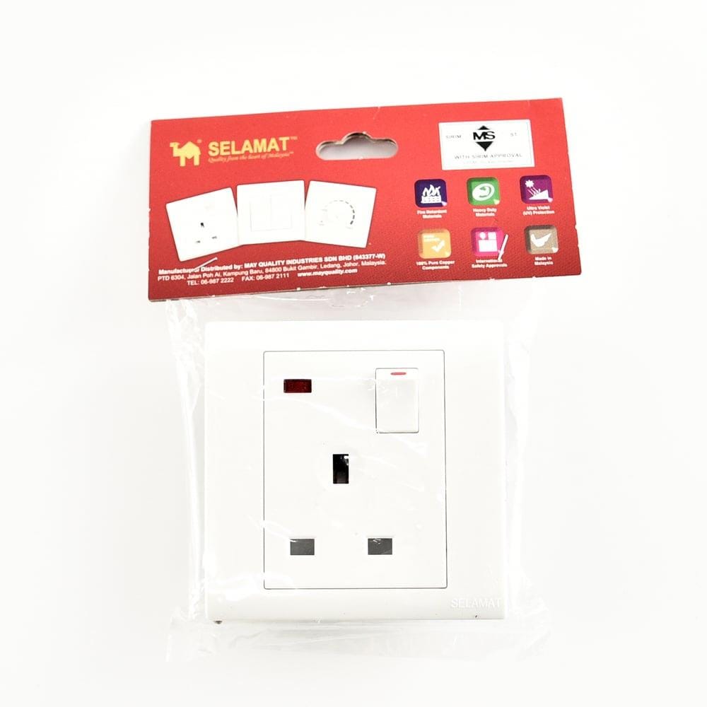 SELAMAT 13A 1GANG SWITCH SCKT MQ8131NEON