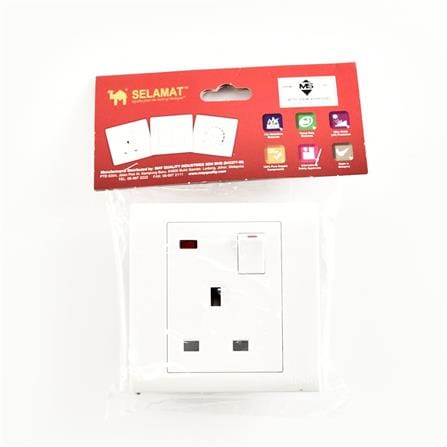 SELAMAT 13A 1GANG SWITCH SCKT MQ8131NEON