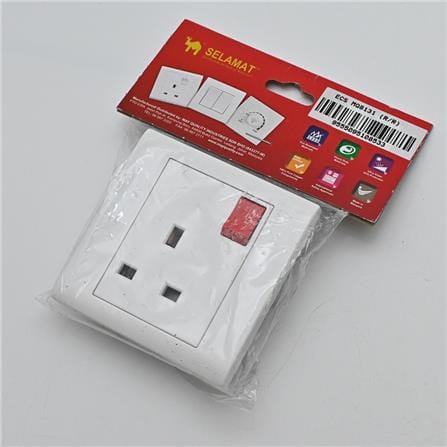 SELAMAT 13A 1G SWITCH SCKT RED MQ8131_RR