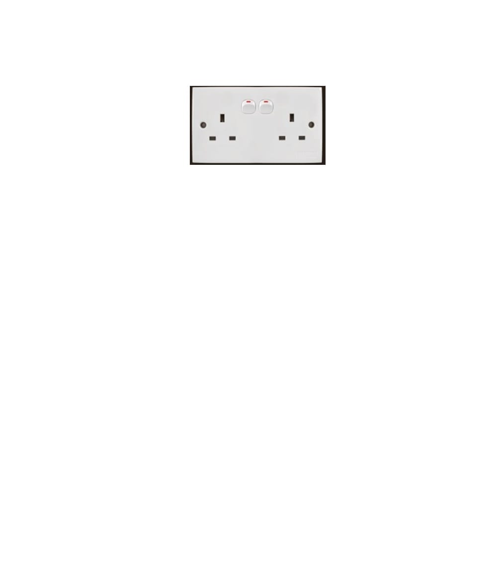 13A DOUBLE SOCKET WHITE 2K132 SELAMAT