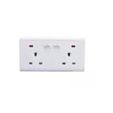 13A 2GANG SWITCH SOCKET MQ8132 NEON SELAMAT