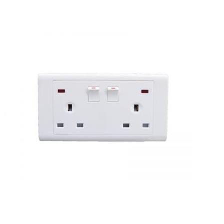 13A 2GANG SWITCH SOCKET MQ8132 NEON SELAMAT