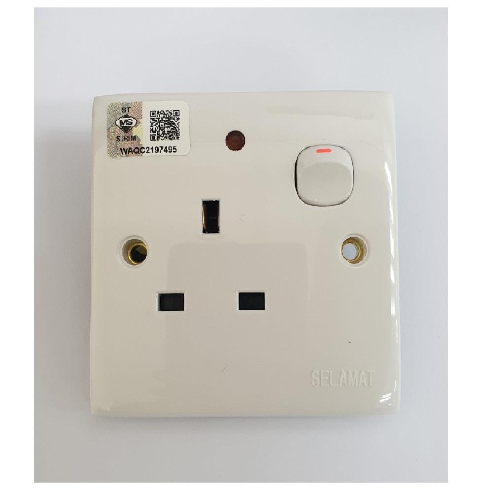 13A 1GANG SWITCH SOCKET 2K131-NEON SELAMAT