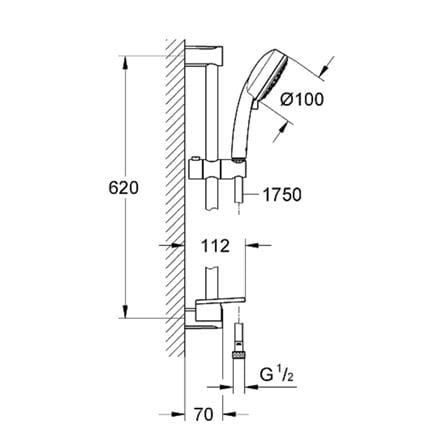 GROHE SLIDE BAR SHOWER SETNTEMPCOSMOP 27929002