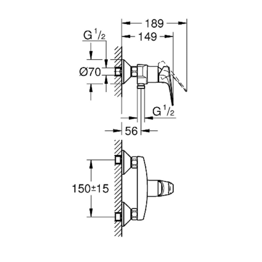 GROHE SHOWER MIXER EXPOSE BAUFLOW 23632000