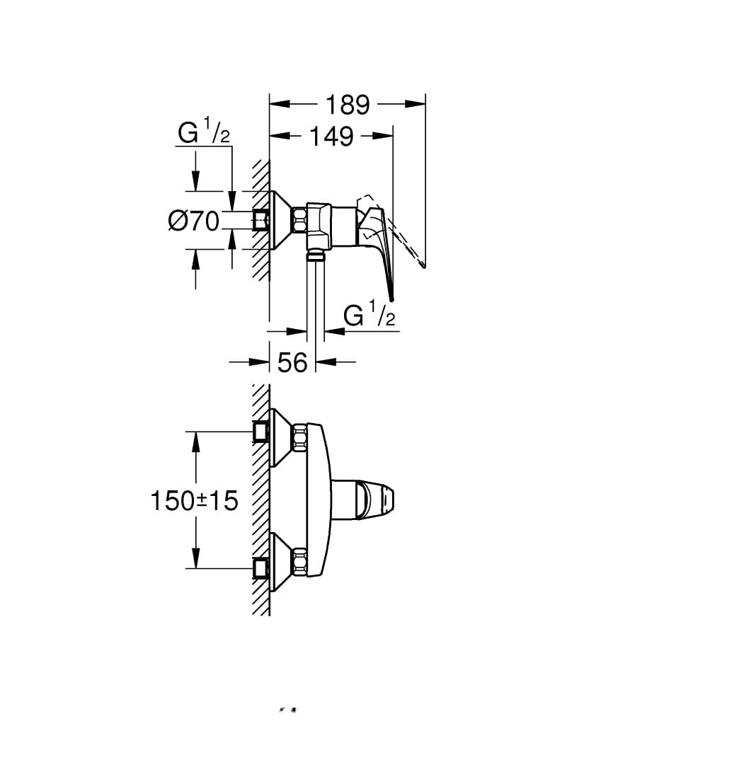 GROHE SHOWER MIXER EXPOSE BAUFLOW 23632000