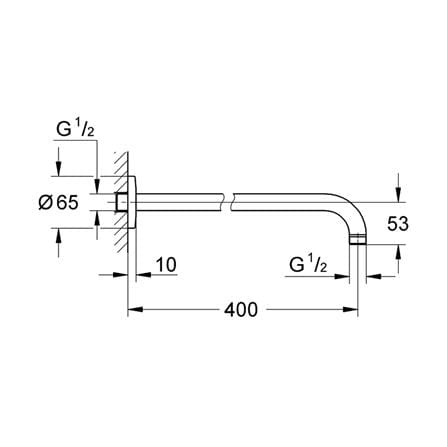 GROHE SHOWER ARM NTEMPESTA 27851000 CHROME H43XW9XD5 CM