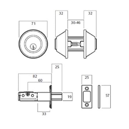 YALE DOUBLE DEADBOLT VYED 1002 STAINLESS STEEL