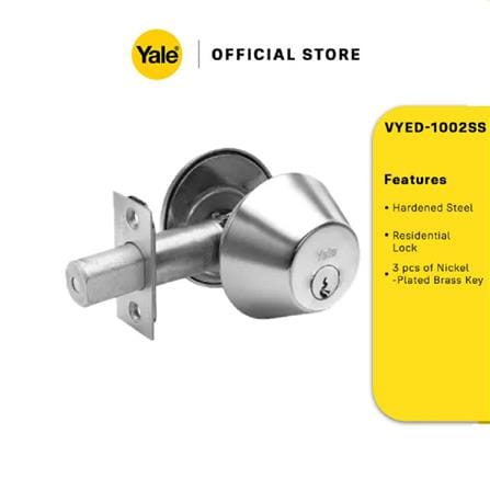 YALE DOUBLE DEADBOLT VYED 1002 STAINLESS STEEL
