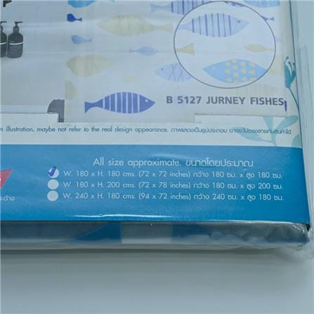 PVC SHOWER CURTAIN WSP SCP-2/B5127 180X180CM.