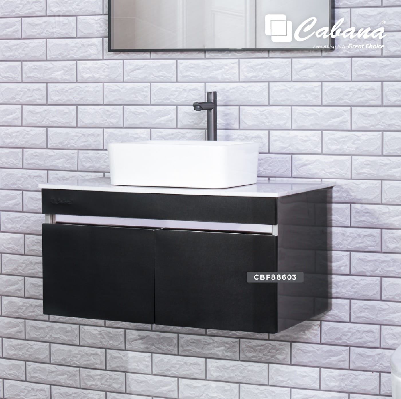 CABANA TABLETOP COUNTER WASHBASIN CBF88603 BLACK