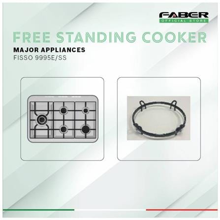 FABER FISSO FREESTANDING COOKER 9995E STAINLESS STEEL 5BURNER 8FUNCTIONS 100LITER