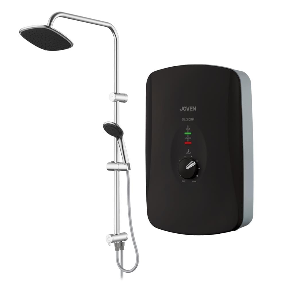 JOVEN SHOWER HEATER DC PUMP WITH RAIN SHOWER SL30iP BLACK