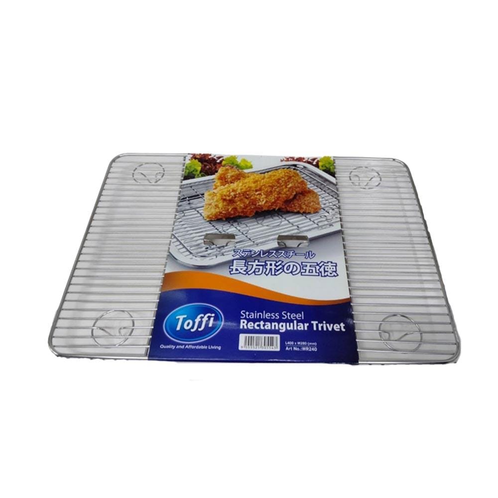 TOFFI STAINLESS STEEL RECTANGULAR TRIVET 40X28CM (WR240)
