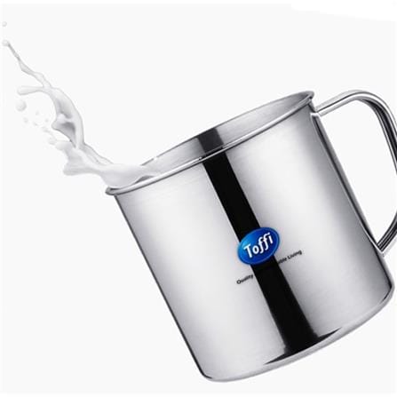 TOFFI STAINLESS STEEL MUG WHITE COVER 11CM  (D0811)