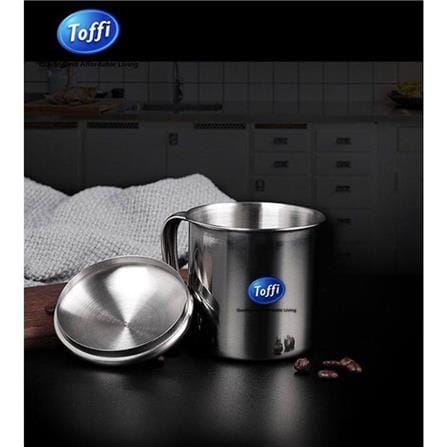 TOFFI STAINLESS STEEL MUG WHITE COVER 11CM  (D0811)
