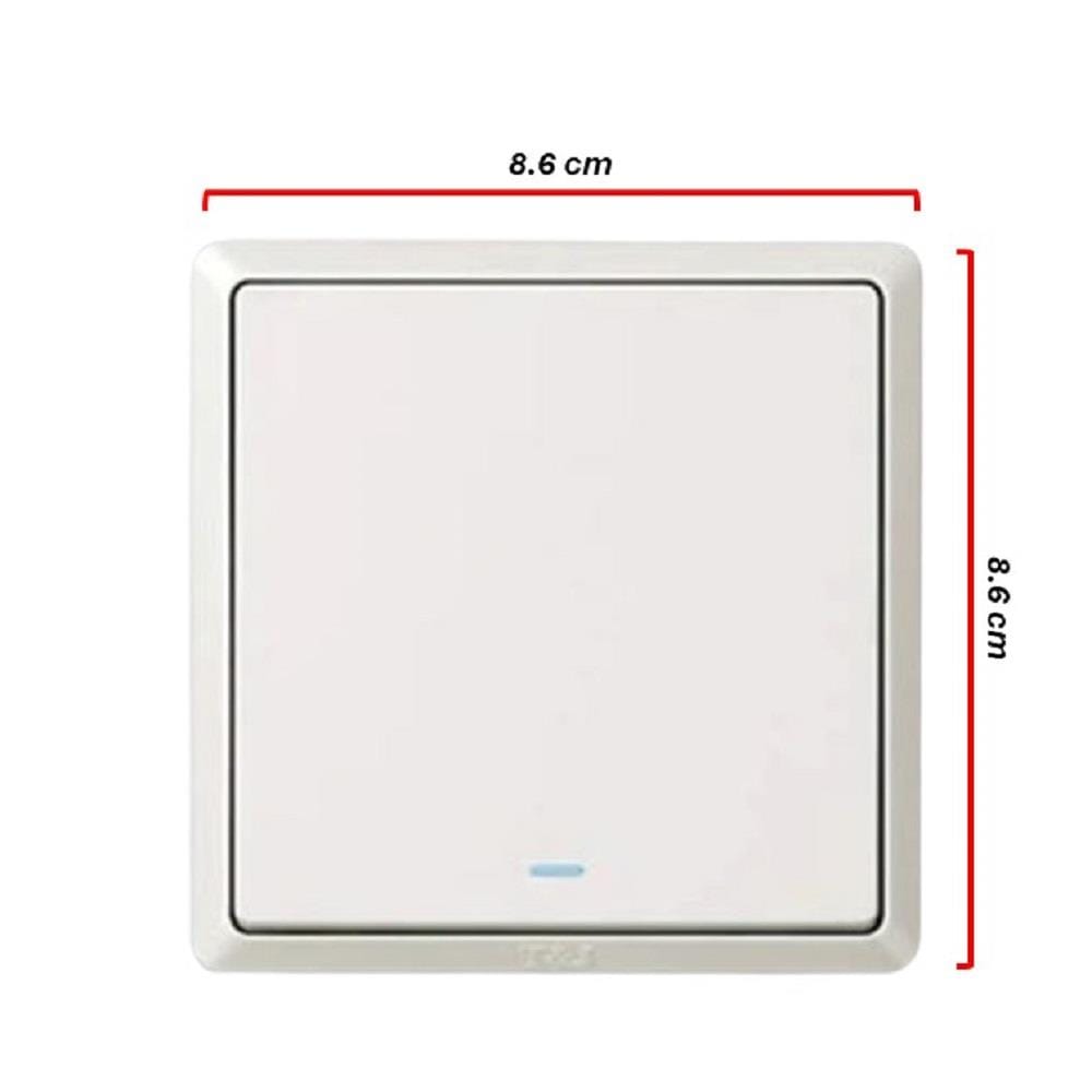 SWITCH 20A 1 GANG 1 WAY WITH INDICATOR LIGHT WHITE HC2721L-DP-WH T&J