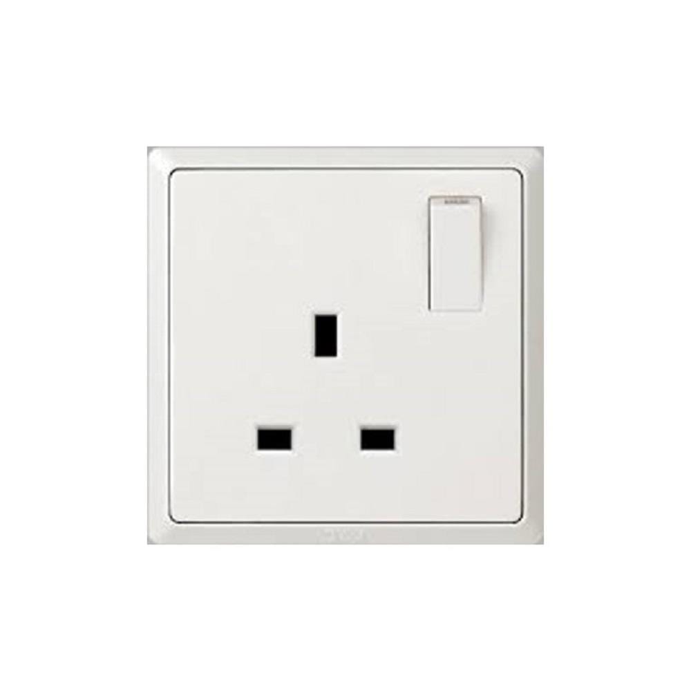 13A SINGLE SOCKET 3PIN WHITE HC8613S-WH T&J
