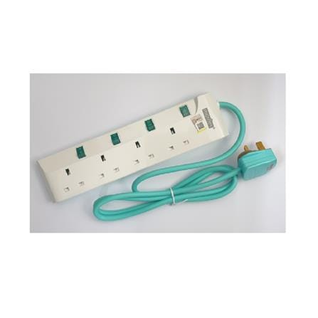 MORRIES EXTENSION SOCKET 4GANG 1.5M WITH NEON GREEN MS3244-1.5