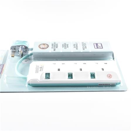 MORRIES EXTENSION SOCKET 3GANG 1.5M WITH NEON GREEN MS3233-1.5