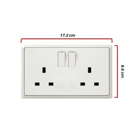 13A DOUBLE SOCKET 3PIN WHITE HC8613SD-WH T&J