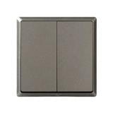 16A 2 GANG 1 WAY SWITCH CHAMPAGNE GREY HC2712-ST5 INFINIT T&J