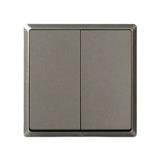 SWITCH 16A 2 GANG 1 WAY CHAMPAGNE GREY HC2712-ST5 T&J
