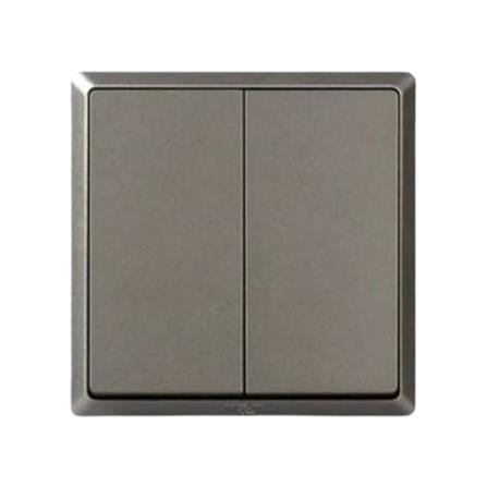 16A 2 GANG 1 WAY SWITCH CHAMPAGNE GREY HC2712-ST5 INFINIT T&J