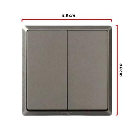16A 2 GANG 1 WAY SWITCH CHAMPAGNE GREY HC2712-ST5 INFINIT T&J