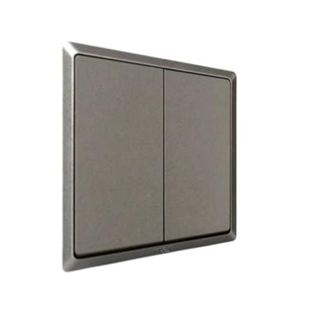 16A 2 GANG 1 WAY SWITCH CHAMPAGNE GREY HC2712-ST5 INFINIT T&J