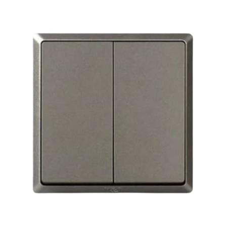 SWITCH 16A 2 GANG 1 WAY CHAMPAGNE GREY HC2712-ST5 T&J