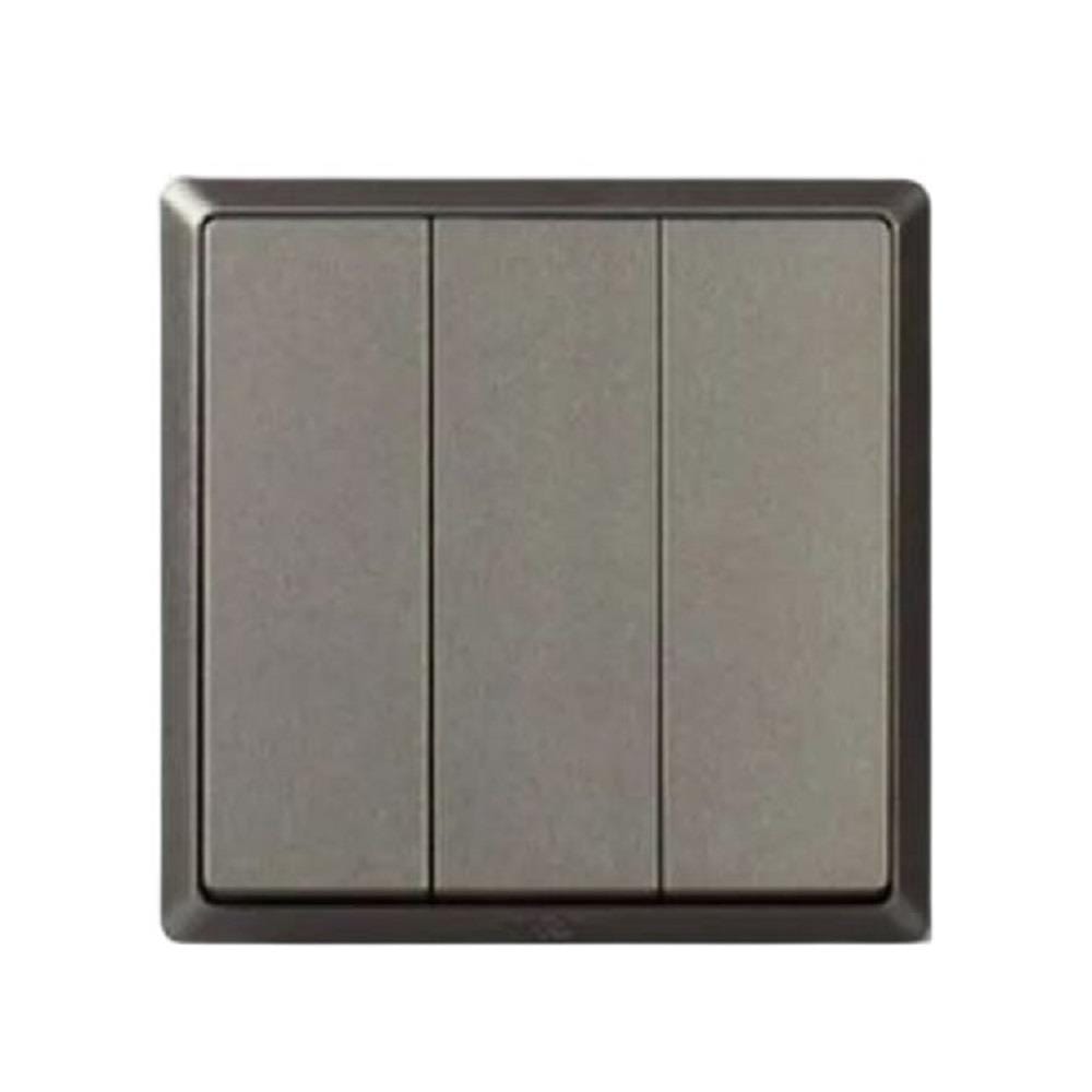 SWITCH 16A 3 GANG 1 WAY CHAMPAGNE GREY HC2713-ST5 T&J