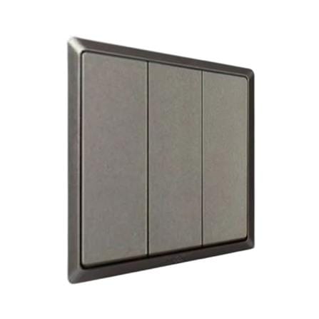 SWITCH 16A 3 GANG 1 WAY CHAMPAGNE GREY HC2713-ST5 T&J