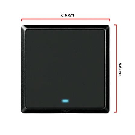 SWITCH 20A 1 GANG 1 WAY WITH INDICATOR LIGHT CHARCOAL BLACK HC2721L-DP-SBL T&J