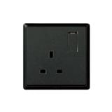 13A SINGLE SOCKET 3PIN CHARCOAL BLACK HC8613S-SBL T&J