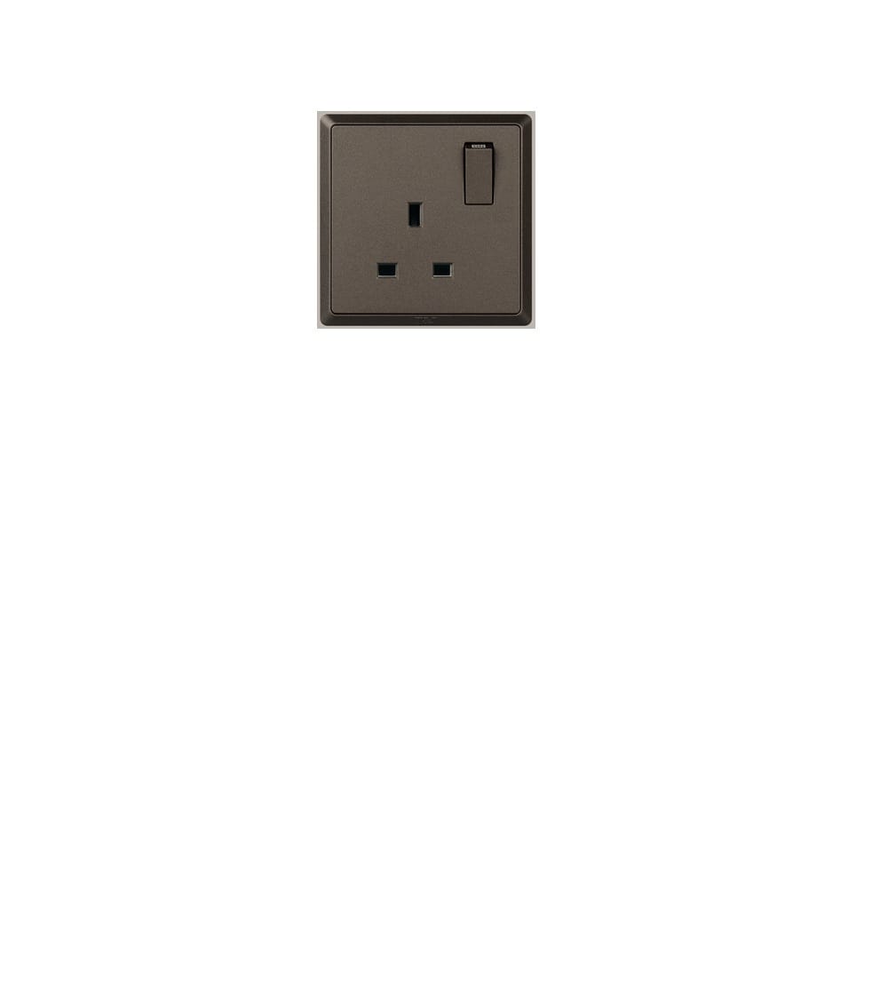 13A SINGLE SOCKET 3PIN CHARCOAL BLACK HC8613S-SBL T&J