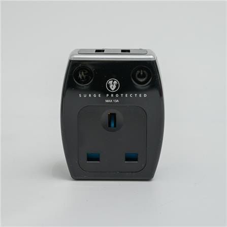 MASTERPLUG 3P1W+2USB ADPT W/NEON+SRG SRGAUSBPB3