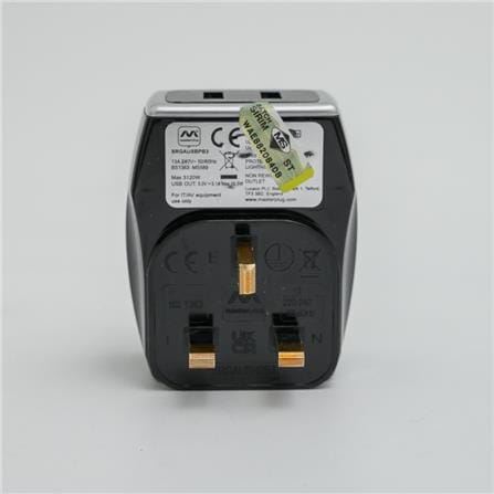 MASTERPLUG 3P1W+2USB ADPT W/NEON+SRG SRGAUSBPB3